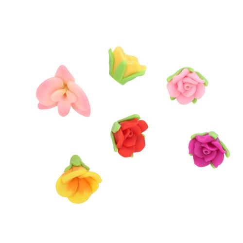 Perles en argile polymère, argile de polymère, fleur, DIY & styles différents pour le choix, Trou:Environ 2mm, Vendu par PC