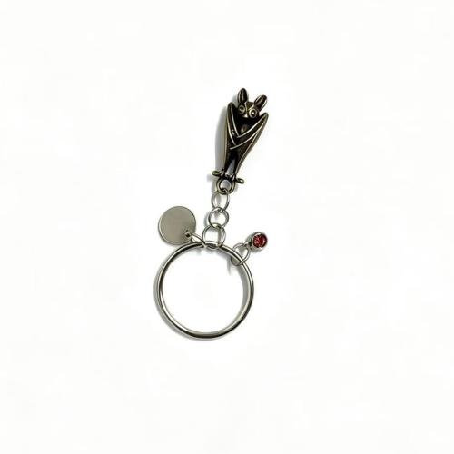 Porte-clés, alliage de zinc, avec fer, Chauve-souris, style différent d'emballage pour le choix, 75x30mm, Vendu par PC