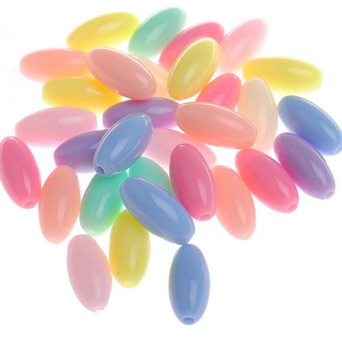 Perles acrylique de couleur unie, olivâtre, moulage par injection, DIY, plus de couleurs à choisir, 7x15mm, Environ 1100PC/lot, 500sol/lot, Vendu par lot