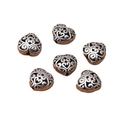 Tibetan Style Spacer Beads, Heart, plated, DIY & hollow, 13x13x8mm, Sold By PC