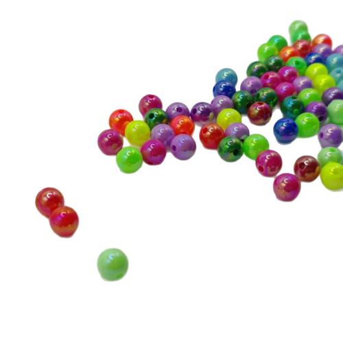 Perles  acrylique plaqué , Rond, Placage de couleur AB, DIY & normes différentes pour le choix, plus de couleurs à choisir, 500sol/lot, Vendu par lot