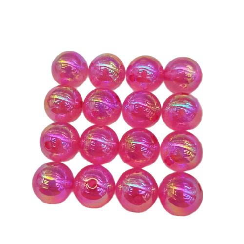 Perles  acrylique plaqué , Rond, Placage UV, DIY & lumineux, plus de couleurs à choisir, 16mm, Vendu par PC