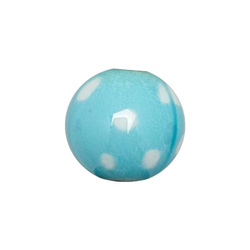 Perle acrylique, Rond, impression, Pois & DIY, plus de couleurs à choisir, 12mm, Trou:Environ 3mm, Vendu par PC