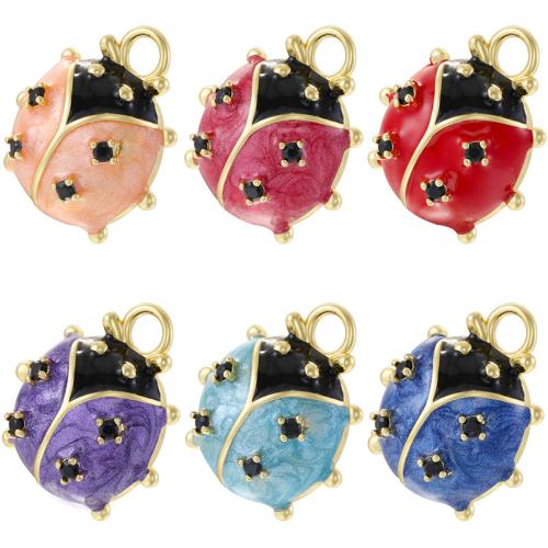 Colgantes de la joyería de cobre amarillo, metal, Insectos, chapado en color dorado, Bricolaje & esmalte, más colores para la opción, 20x23mm, Vendido por UD