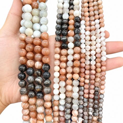 Natural Moonstone Beads, Round, polished, DIY & different size for choice, multi-colored, Sold Per Approx 38 cm Strand