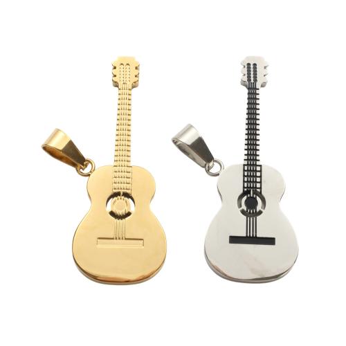 Stainless Steel Pendants, 304 Stainless Steel, Guitar, plated, DIY, more colors for choice, 49.50x19.10x2.40mm, Sold By PC