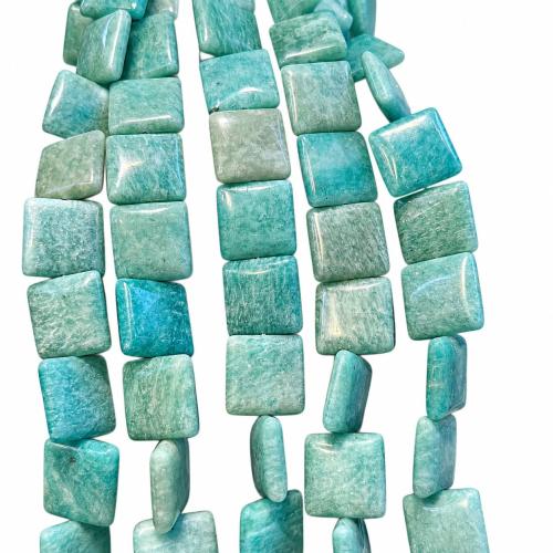 Natural Amazonite Beads, Amazonite, Square, hand polished, DIY, 18mm, Sold Per Approx 38 cm Strand