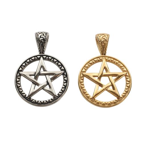 Bijoux pendentifs en acier inoxydable , Acier inoxydable 304, Pentagram, Placage, DIY & creux, plus de couleurs à choisir, 47.50x32.60x3.90mm, Vendu par PC
