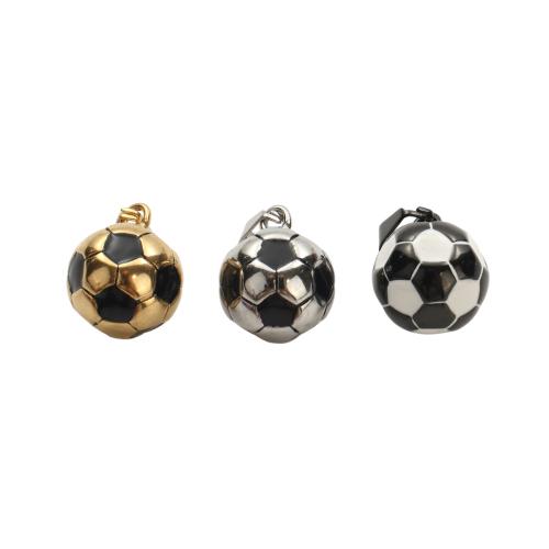 Stainless Steel Pendants, 304 Stainless Steel, Football, plated, DIY & enamel, more colors for choice, 14.80mm, Sold By PC