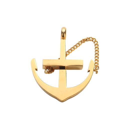 Bijoux pendentifs en acier inoxydable , Acier inoxydable 304, ancre, Placage de couleur d'or, DIY, 37.50x31.20x4.60mm, Vendu par PC