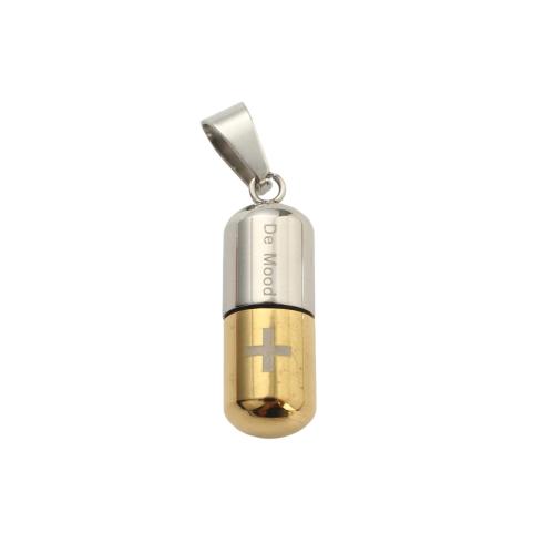 Acier inoxydable 304 Pendentif cercueil cinéraires, Placage, DIY, 28.60x9.50mm, Vendu par PC