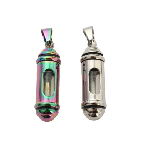 304 Stainless Steel Cinerary Casket Pendant, plated, DIY & transparent, more colors for choice, 36.40x10.80mm, Sold By PC