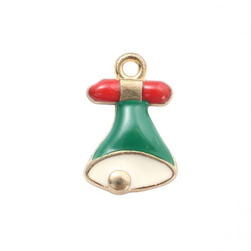 Zinklegierung Weihnachten Anhänger, Weihnachtsglocke, goldfarben plattiert, DIY & Emaille, 17.90x11.60x2.80mm, verkauft von PC