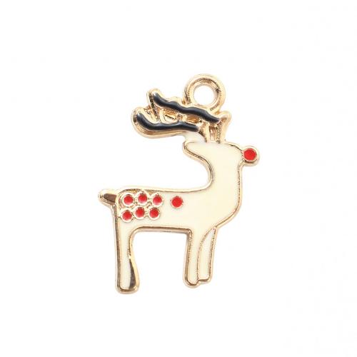 Zinklegierung Weihnachten Anhänger, Weihnachtselch, goldfarben plattiert, DIY & Emaille, 23.80x18x1.50mm, verkauft von PC