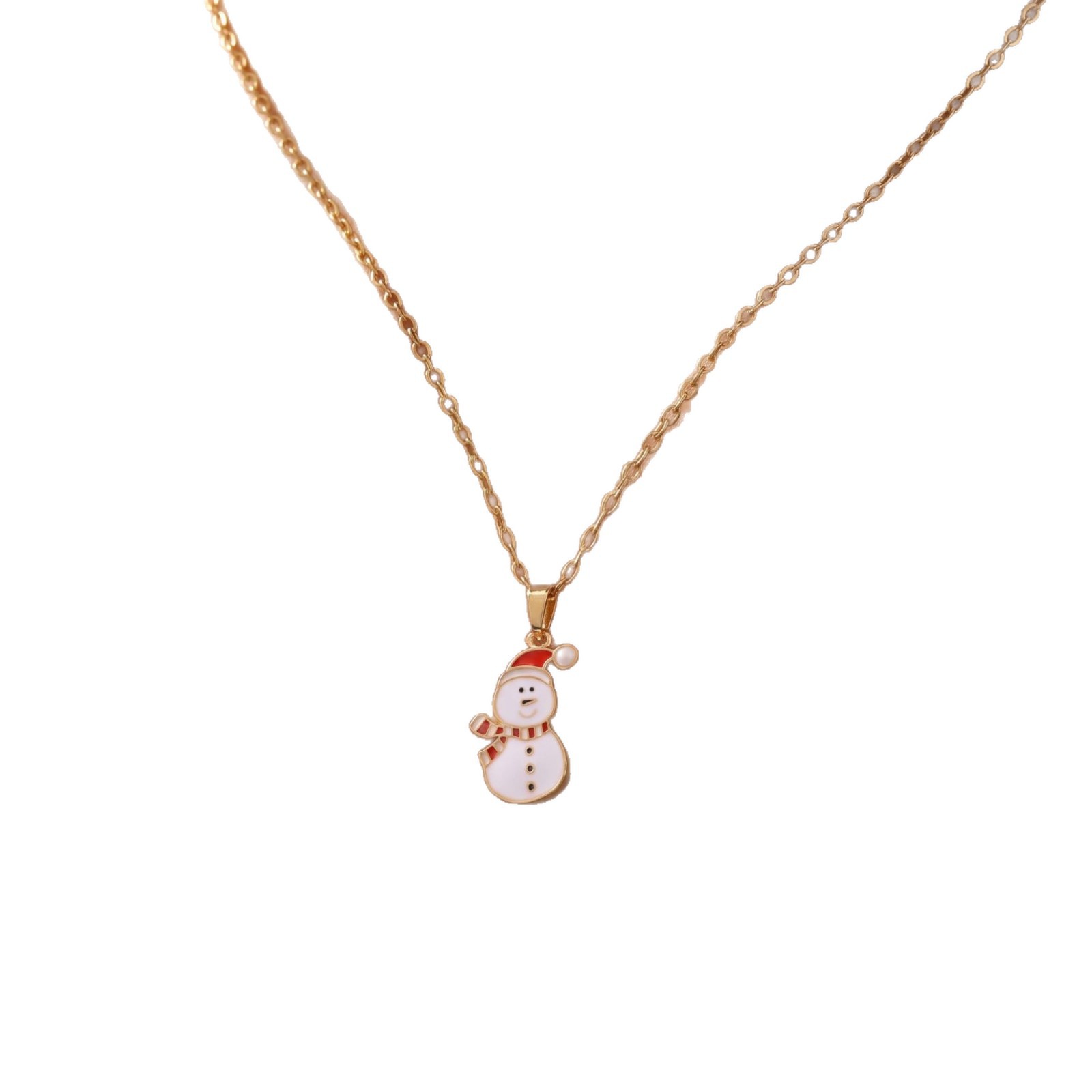 304 Stainless Steel Necklace, with 5cm extender chain, gold color plated, Christmas Design & different styles for choice & for woman & enamel & with rhinestone, , Length:Approx 45 cm, Sold By PC
