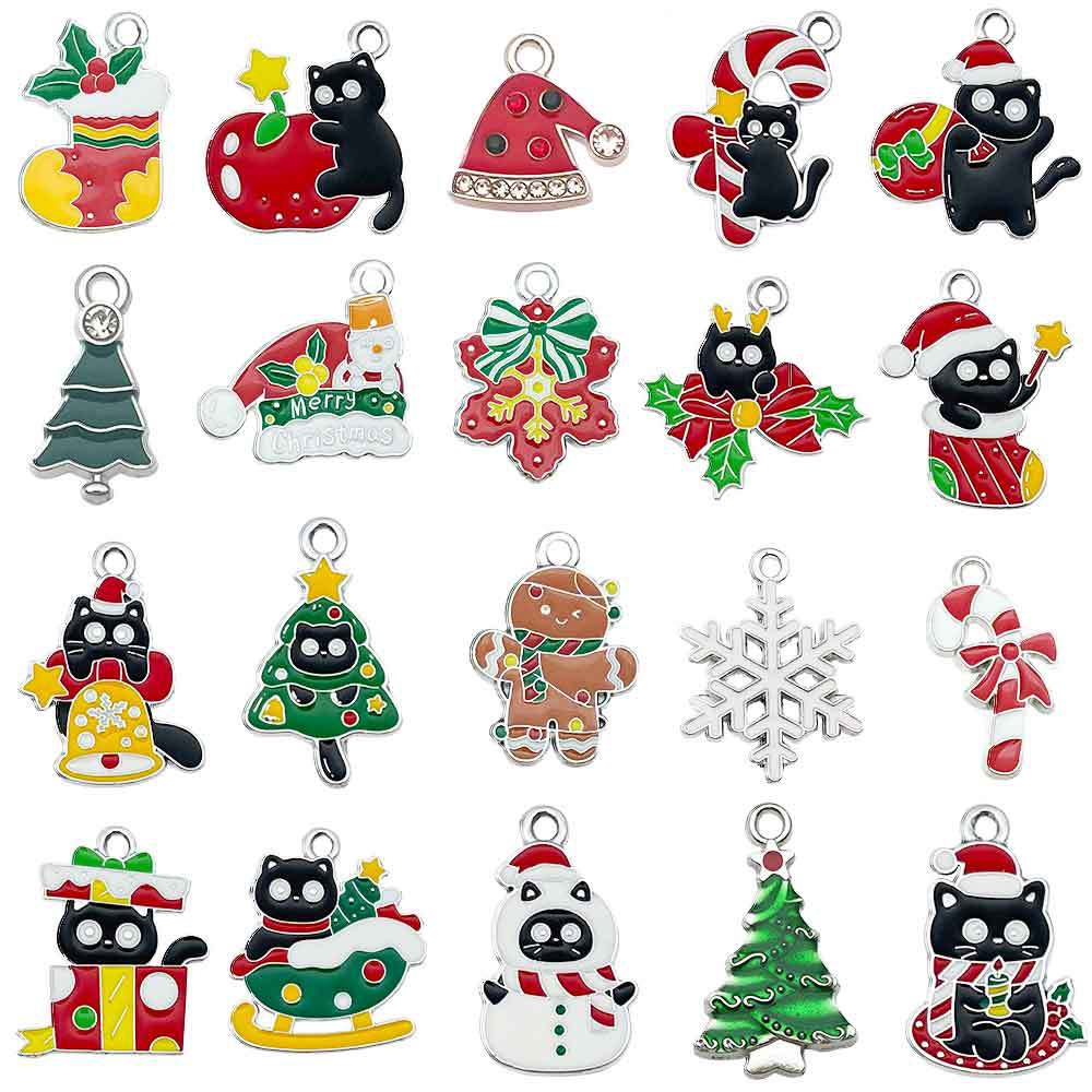 Zinc Alloy Christmas Pendants, plated, Christmas Design & DIY & different styles for choice & enamel, , Sold By PC