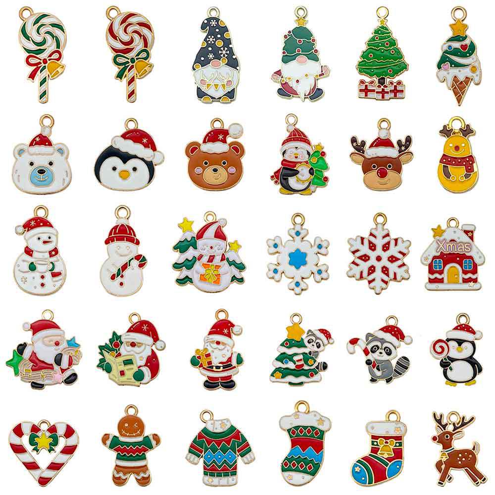 Zinc Alloy Christmas Pendants, plated, Christmas Design & DIY & different styles for choice & enamel, , Sold By PC