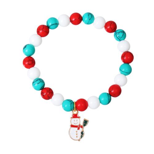 Glas Armband, mit Zinklegierung, handgemacht, Weihnachts-Design & unisex & verschiedene Stile für Wahl & Emaille, Länge:ca. 19 cm, verkauft von PC
