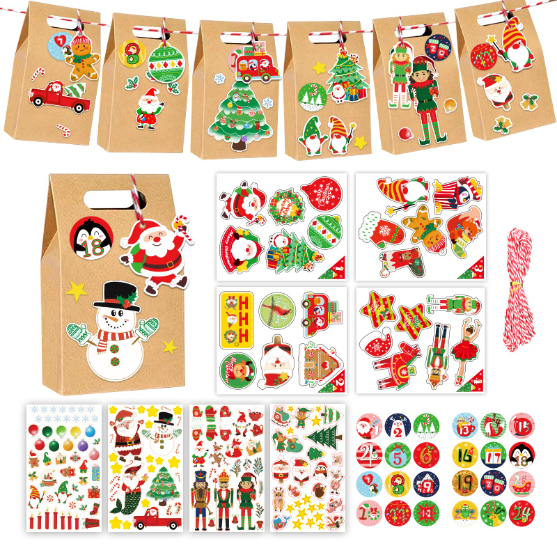 Kraft Christmas Gift Bag, printing, DIY, , Sold By PC