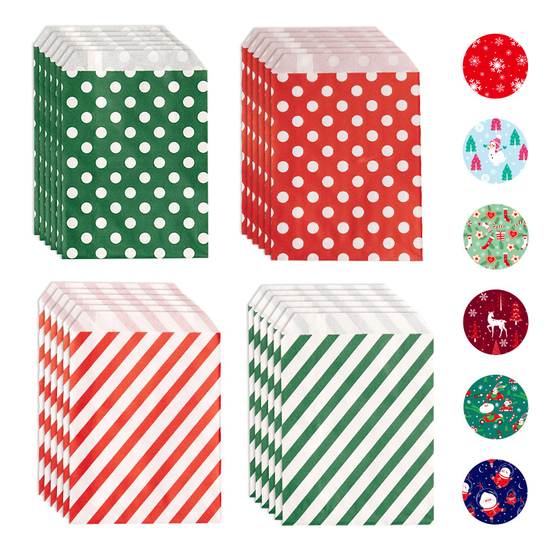 Kraft Christmas Gift Bag, printing, DIY, more colors for choice, 180x130mm, 24PCs/Set, Sold By Set