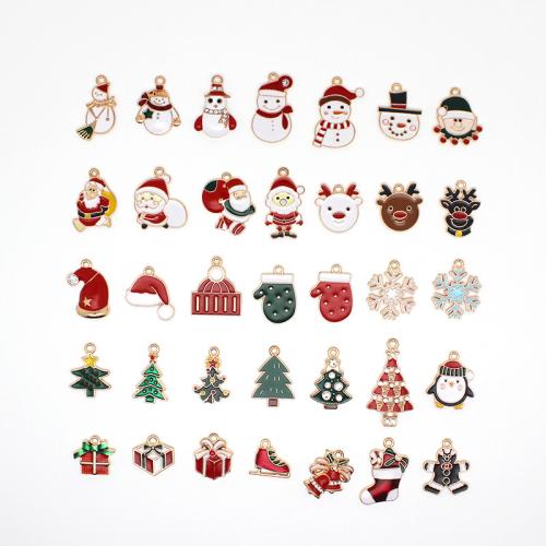 Pendentifs Noël en alliage de zinc, Placage, Conception de Noël & DIY & styles différents pour le choix & émail & avec strass, Vendu par PC