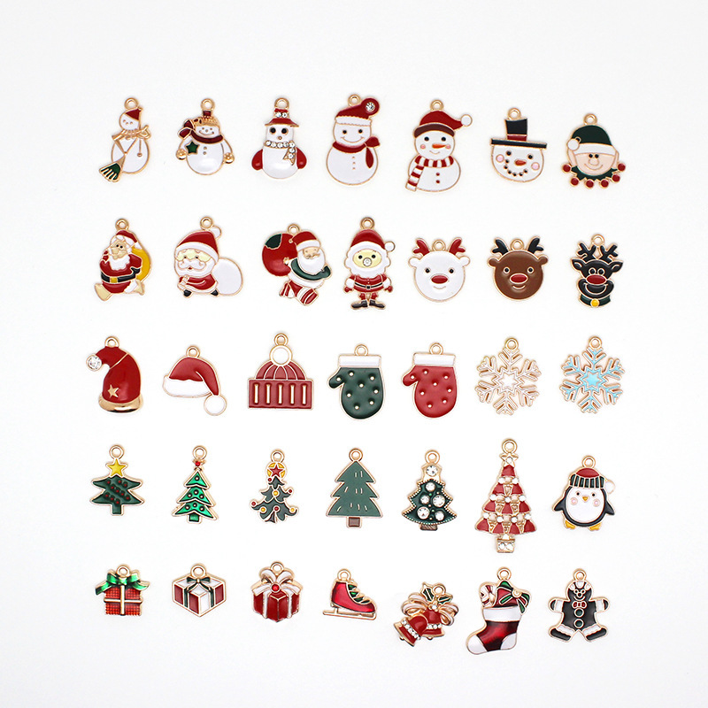 Zinc Alloy Christmas Pendants, plated, Christmas Design & DIY & different styles for choice & enamel & with rhinestone, , Sold By PC