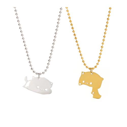 Collier de bijoux en acier inoxydable, Placage, 2 pièces & bijoux de mode & chaîne à billes & pour femme, plus de couleurs à choisir, Longueur:Environ 55 cm, Vendu par fixé