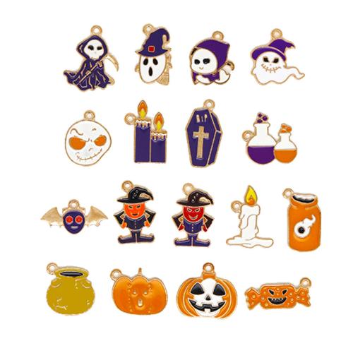 Pendant Halloween Fashion, alliage de zinc, Placage de couleur d'or, DIY & Bijoux d'Halloween & styles différents pour le choix & émail, Vendu par PC
