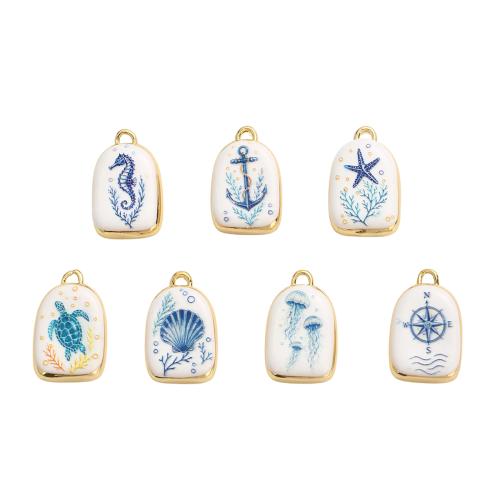 Brass Jewelry Pendants, real gold plated, DIY & enamel, more colors for choice, 21.20x13.50x5.50mm, Hole:Approx 2.5mm, Sold By PC