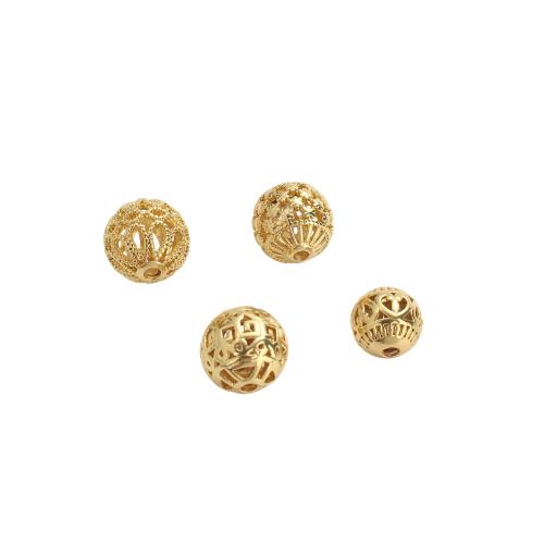 Brass Spacer Beads, real gold plated, DIY & different styles for choice & hollow, Hole:Approx 1.5mm, Sold By PC
