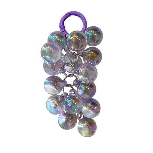 Acryl Karabiner mit Schlüsselringen, mit Eisen, Traube, unisex, keine, 105x44mm, verkauft von PC