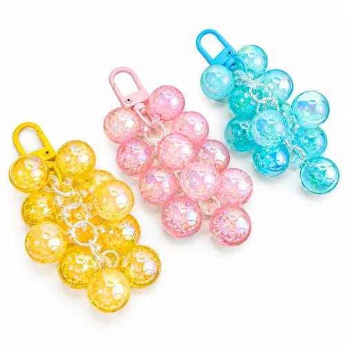 Acryl Karabiner mit Schlüsselringen, Traube, handgemacht, unisex, keine, 92.70mm, verkauft von PC