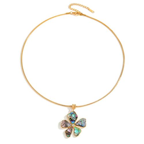 304 Stainless Steel Jewelry Set, with Abalone Shell, Flower, gold color plated, different styles for choice & for woman & with rhinestone, Sold By PC