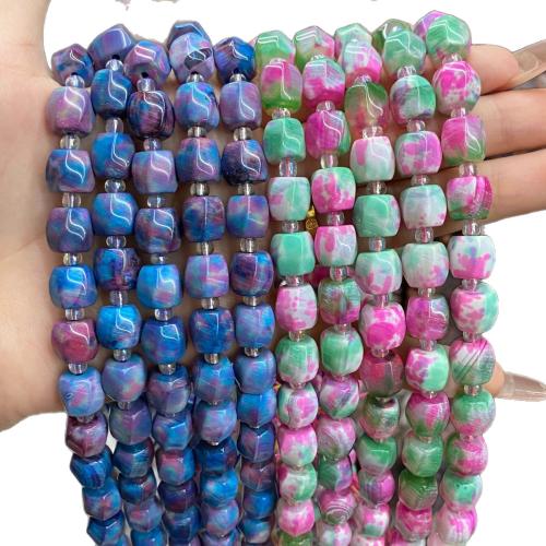 Agate Jewelry Beads, Square, hand polished, DIY & twist, more colors for choice, 10mm, Sold Per Approx 36 cm Strand
