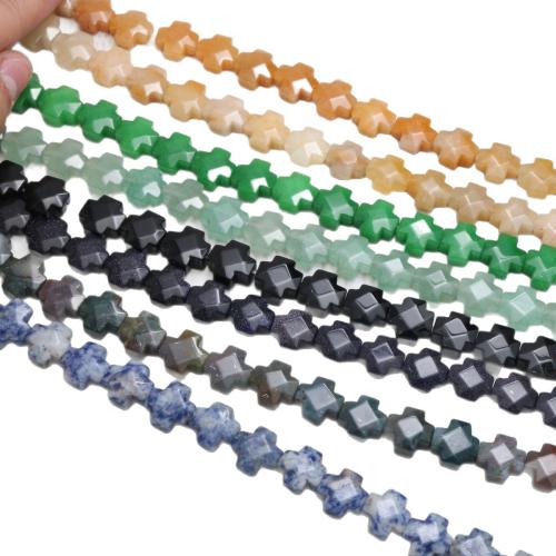 Gemstone Jewelry Beads, Cross, DIY & different materials for choice & faceted, 12x12x5mm, Approx 15PCs/Strand, Sold By Strand