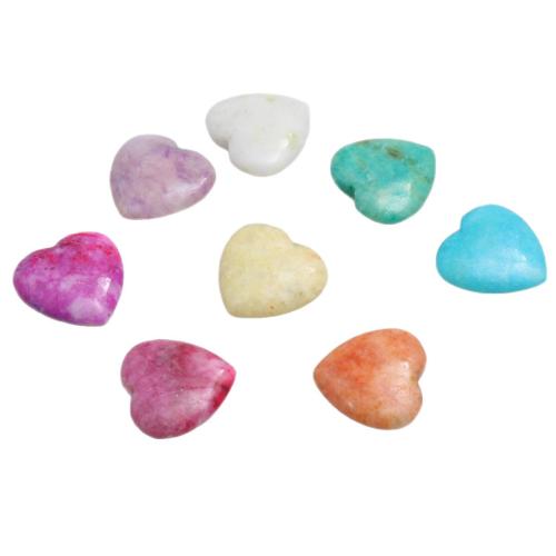 Gemstone Jewelry Beads, Natural Stone, Heart, dyed & DIY & no hole, more colors for choice, 20x20x6mm, Sold By PC