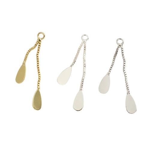 Brass Jewelry Pendants, Teardrop, plated, DIY & box chain, more colors for choice, 37mm, Hole:Approx 2.5mm, Sold By PC