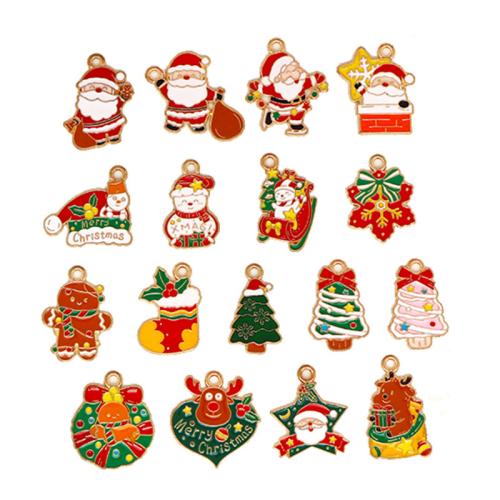 Tibetan Style Christmas Pendants, plated, Christmas Design & DIY & different styles for choice & enamel, more colors for choice, Sold By PC
