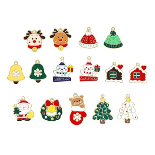 Tibetan Style Christmas Pendants, gold color plated, Christmas Design & DIY & different styles for choice & enamel, Sold By PC