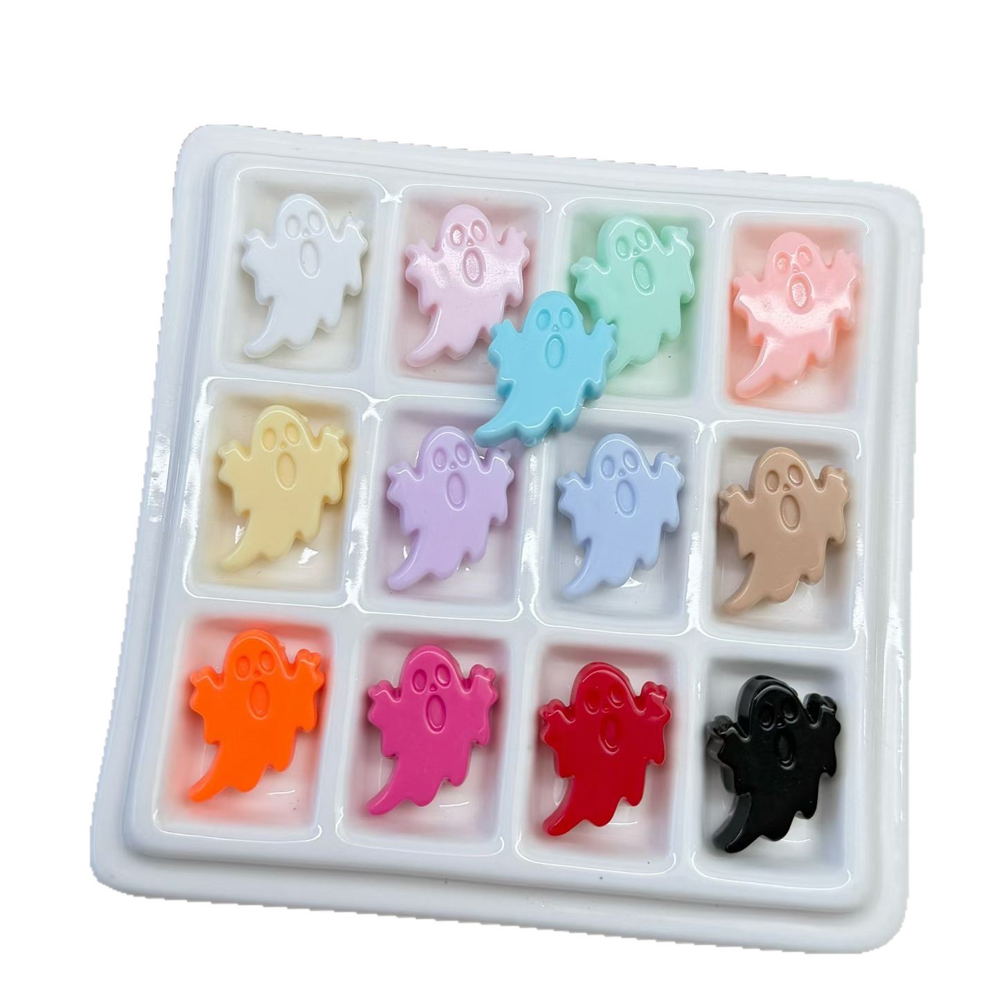 Halloween Jewelry Bead, Acrylic, Ghost, injection moulding, Halloween Design & DIY & solid color, more colors for choice, 15x21x6mm, Hole:Approx 3mm, Approx 440PCs/Lot, 500G/Lot, Sold By Lot