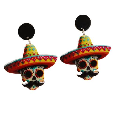 Acrylic Drop Earring, printing, different styles for choice & for woman, Sold By Pair