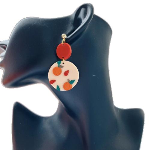 Polymer Clay Drop Earring, with Brass, handmade, Halloween Jewelry Gift & different styles for choice & for woman, Sold By Pair