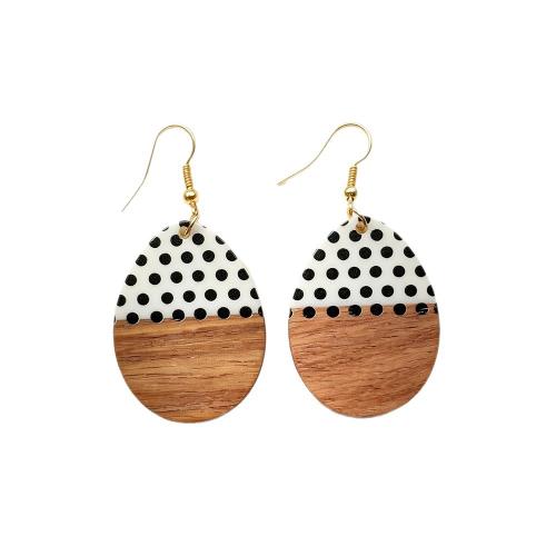 Wood Drop Earring, with Tibetan Style, different styles for choice & for woman & hollow, Sold By Pair