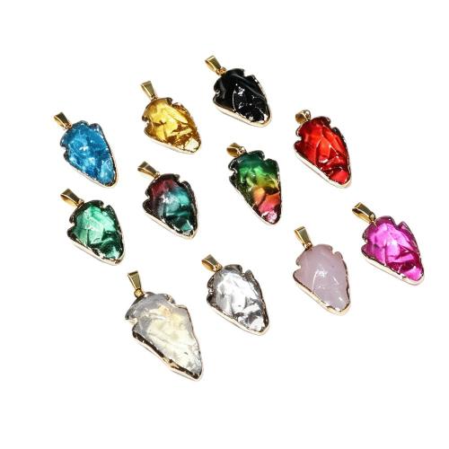 Gemstone Pendant, arrowhead, plated, DIY, more colors for choice, 20x30mm, Sold By PC