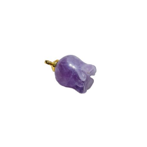 Gemstone Jewelry Pendants, Flower, Carved, DIY & different materials for choice, 9x14mm, Sold By PC