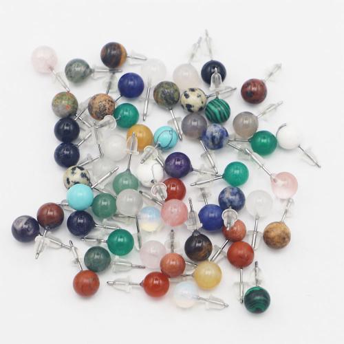 Piedras preciosas Arito, con acero inoxidable 304, Esférico, diferentes materiales para la opción & unisexo, 8mm, Vendido por Par