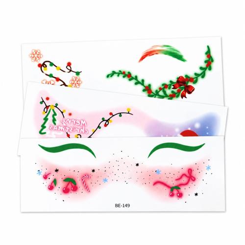 Papel etiqueta engomada del tatuaje, chapado en agua trasferente, Diseño de Navidad & unisexo, más colores para la opción, 158x60mm, Vendido por UD