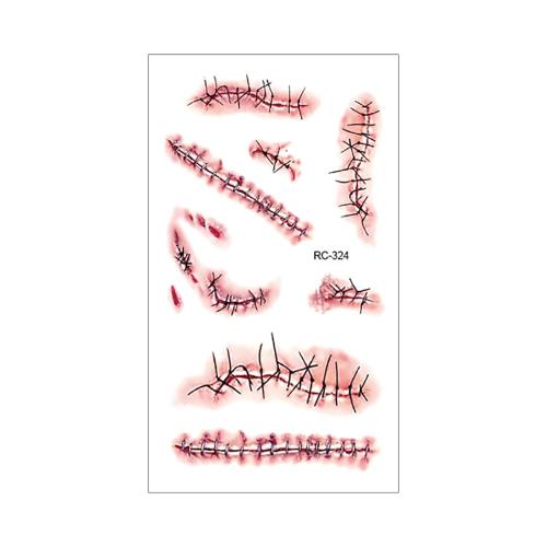 Water-Slide Paper Tattoo Sticker, water transfer painting, Halloween Design & Unisex, more colors for choice, 105x60mm, Sold By PC