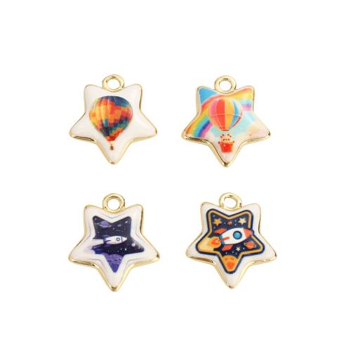 Brass Jewelry Pendants, Star, real gold plated, DIY & enamel, more colors for choice, 19.60x18x4.70mm, Hole:Approx 2.5mm, Sold By PC