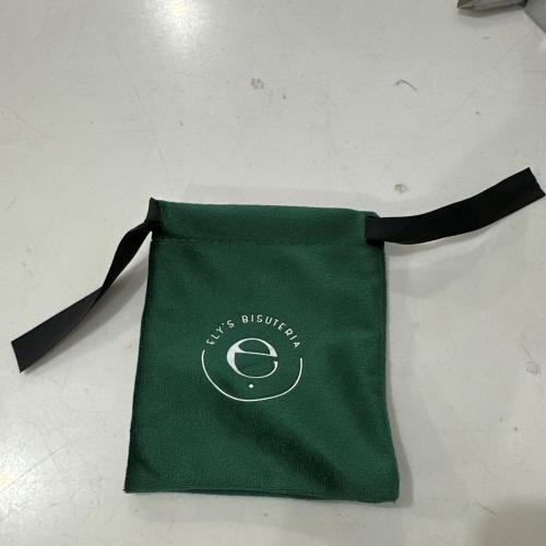 Sac à bijoux, velours de coton, Anti-poussière, vert, 100x120mm, Vendu par PC